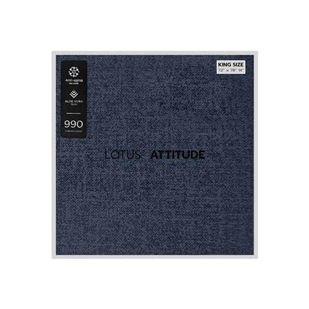 ชุดผ้าปูที่นอน 6 ฟุต 5 ชิ้น LOTUS ATTITUDE ELEMENTS INDIGO_5