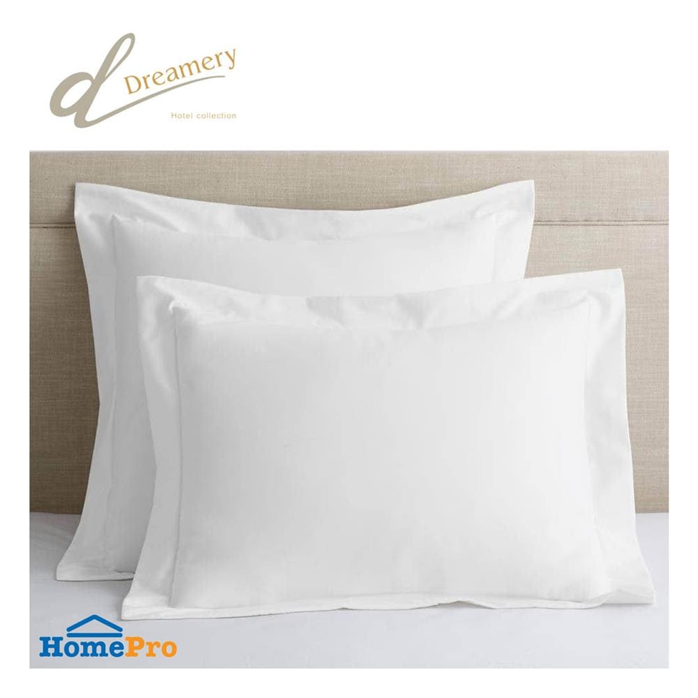 ปลอกหมอนหนุน DREAMERY CT250T SATEEN FLANGE 21X37 นิ้ว สีขาว แพ็ก 2 ชิ้น