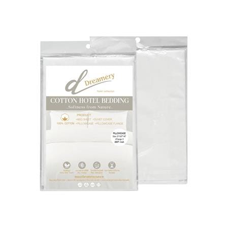 ปลอกหมอนหนุน DREAMERY CT250T SATEEN FLANGE 21X37 นิ้ว สีขาว แพ็ก 2 ชิ้น_2