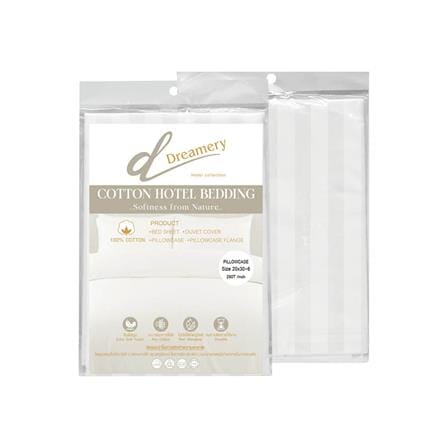 ปลอกหมอนหนุน DREAMERY CT250T STRIP 20X30 นิ้ว สีขาว (แพ็ก 2 ชิ้น)_1