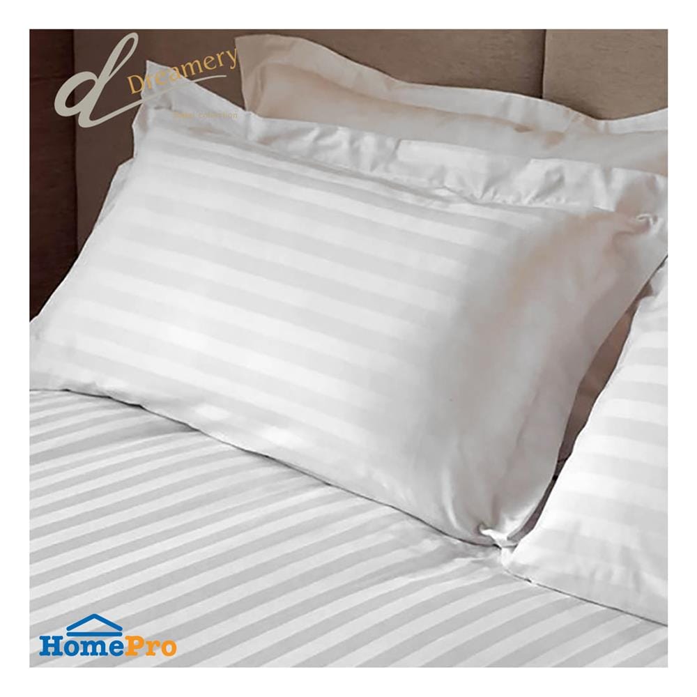 ปลอกหมอนหนุน DREAMERY CT250T STRIP FLANG 20X30 นิ้ว สีขาว (แพ็ก 2 ชิ้น)