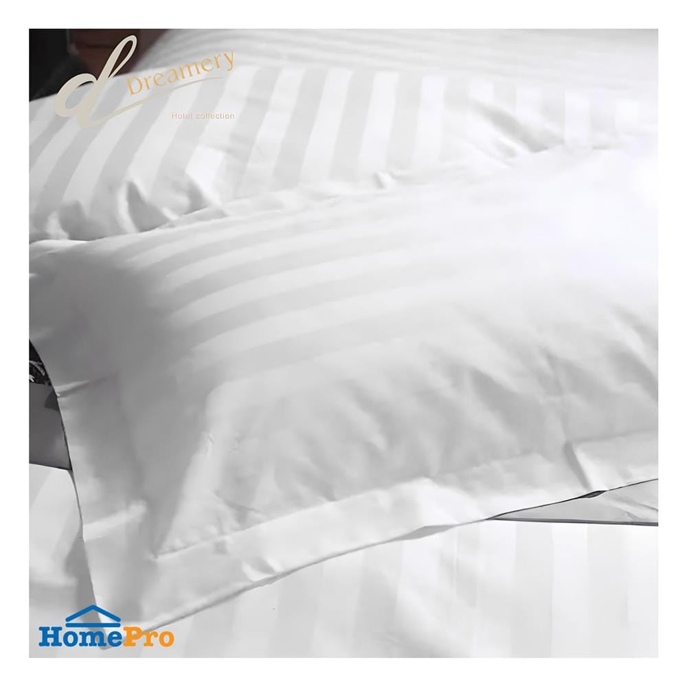 ปลอกหมอนหนุน DREAMERY CT250T STRIP FLANG 20X30 นิ้ว สีขาว (แพ็ก 2 ชิ้น)