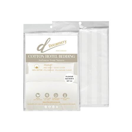 ปลอกหมอนหนุน DREAMERY CT300T STRIP 20X30 นิ้ว สีขาว (แพ็ก 2 ชิ้น)_1
