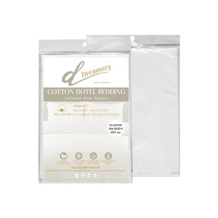 ปลอกหมอนหนุน DREAMERY CT400T SATEEN 20X30 นิ้ว สีขาว (แพ็ก 2 ชิ้น)_1