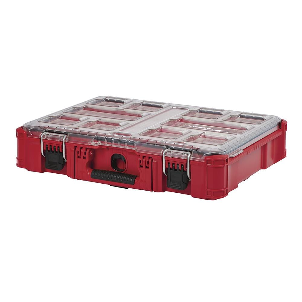 กล่องเครื่องมือ 10 ช่อง MILWAUKEE PACKOUT COMPACT ORGANIZER สีดำ-แดง