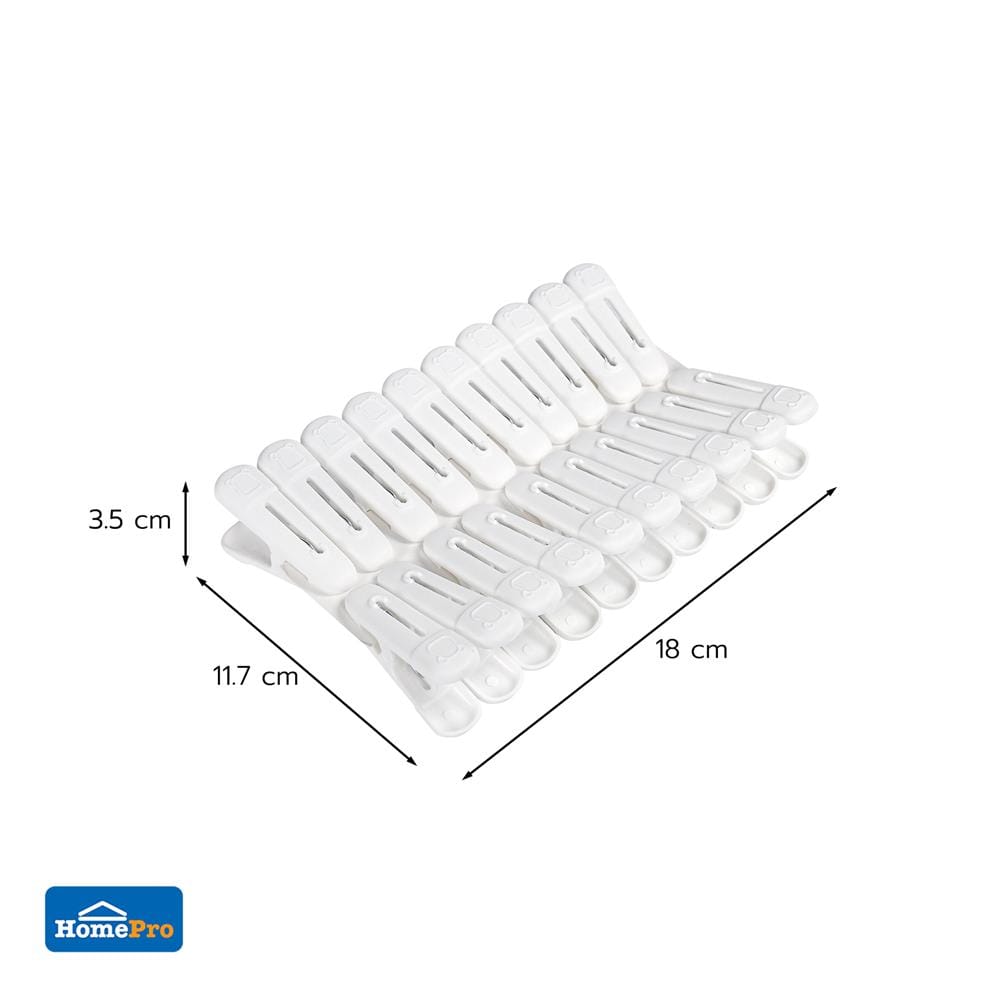 กิ๊บหนีบผ้า PLIM H-F731 สีขาว (แพ็ก 20 ชิ้น)