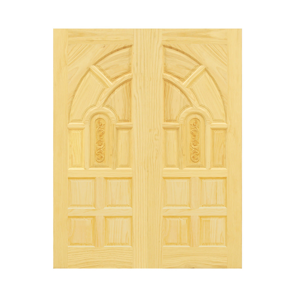 ประตูไม้สน บานคู่ ไม่เจาะลูกบิด D2D ECO PINE - 555 80x200 ซม. สีธรรมชาติ