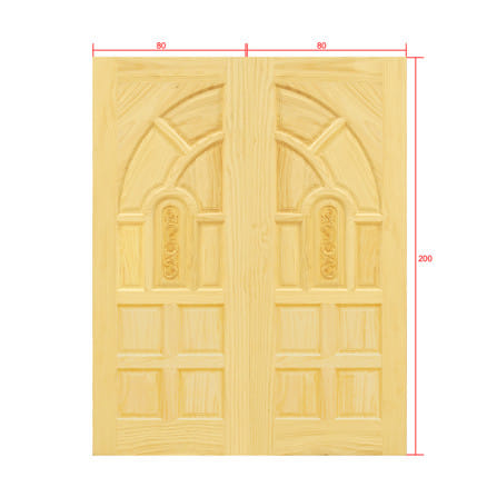 ประตูไม้สน บานคู่ ไม่เจาะลูกบิด D2D ECO PINE - 555 80x200 ซม. สีธรรมชาติ_3
