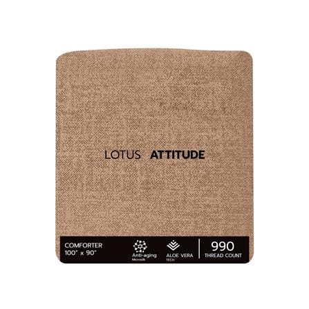 ชุดผ้าปูที่นอน 5 ฟุต 6 ชิ้น LOTUS ATTITUDE ELEMENTS สี ALMOND_5