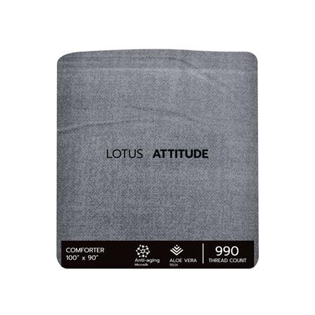 ชุดผ้าปูที่นอน 5 ฟุต 6 ชิ้น LOTUS ATTITUDE ELEMENTS สี GRANITE_5
