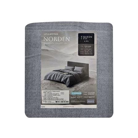 ชุดผ้าปูที่นอน 5 ฟุต 6 ชิ้น LOTUS ATTITUDE ELEMENTS สี GRANITE_6