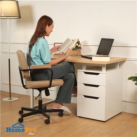 เก้าอี้สำนักงาน FURDINI RESTY PU สีครีม_8