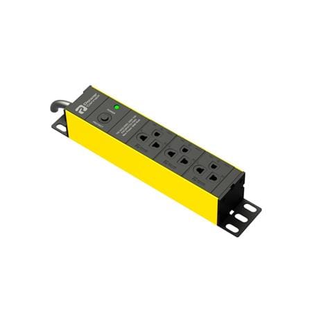 รางปลั๊กไฟ 3 ช่อง POWERCONNEX PXC5HTTO-TS03 16 แอมป์ 2 ม. สีเหลือง/ดำ_1