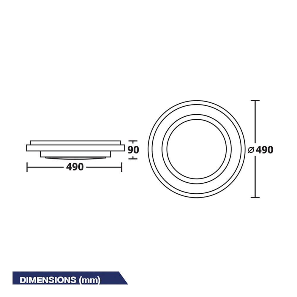 ไฟเพดาน LED BEC VESPER-82 19 นิ้ว 48 วัตต์ DAYLIGHT/COOL WHITE/WARM WHITE สีขาว