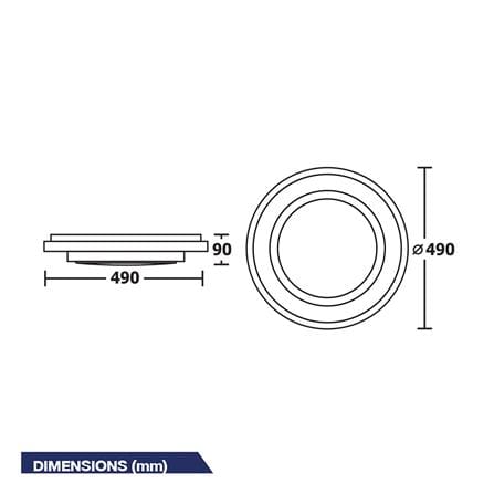 ไฟเพดาน LED BEC VESPER-82 19 นิ้ว 48 วัตต์ DAYLIGHT/COOL WHITE/WARM WHITE สีขาว_5