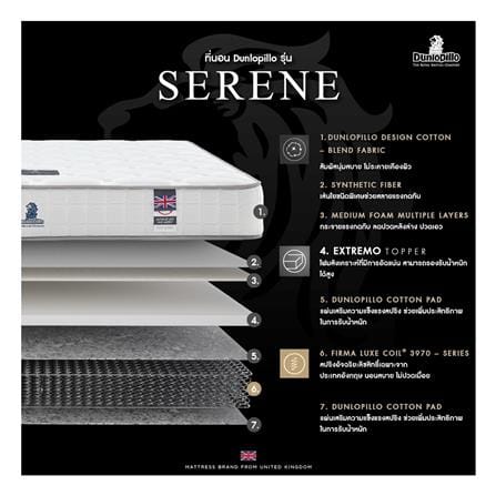 ที่นอนสปริง 6 ฟุต DUNLOPILLO รุ่น SERENE พร้อมหมอนหนุน 2 ชิ้น_4