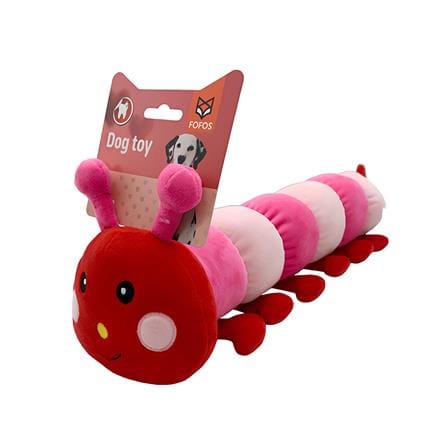 ของเล่นสุนัข FOFOS PLUSH CATERPILLAR สีแดง/ชมพู_0