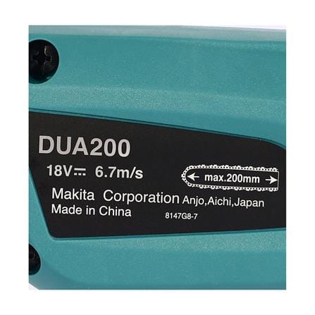 เลื่อยโซ่ไร้สาย (เฉพาะตัวเครื่อง) MAKITA DUA200Z 8 นิ้ว 18 โวลต์ ก้านยาว 3.5 ม._7