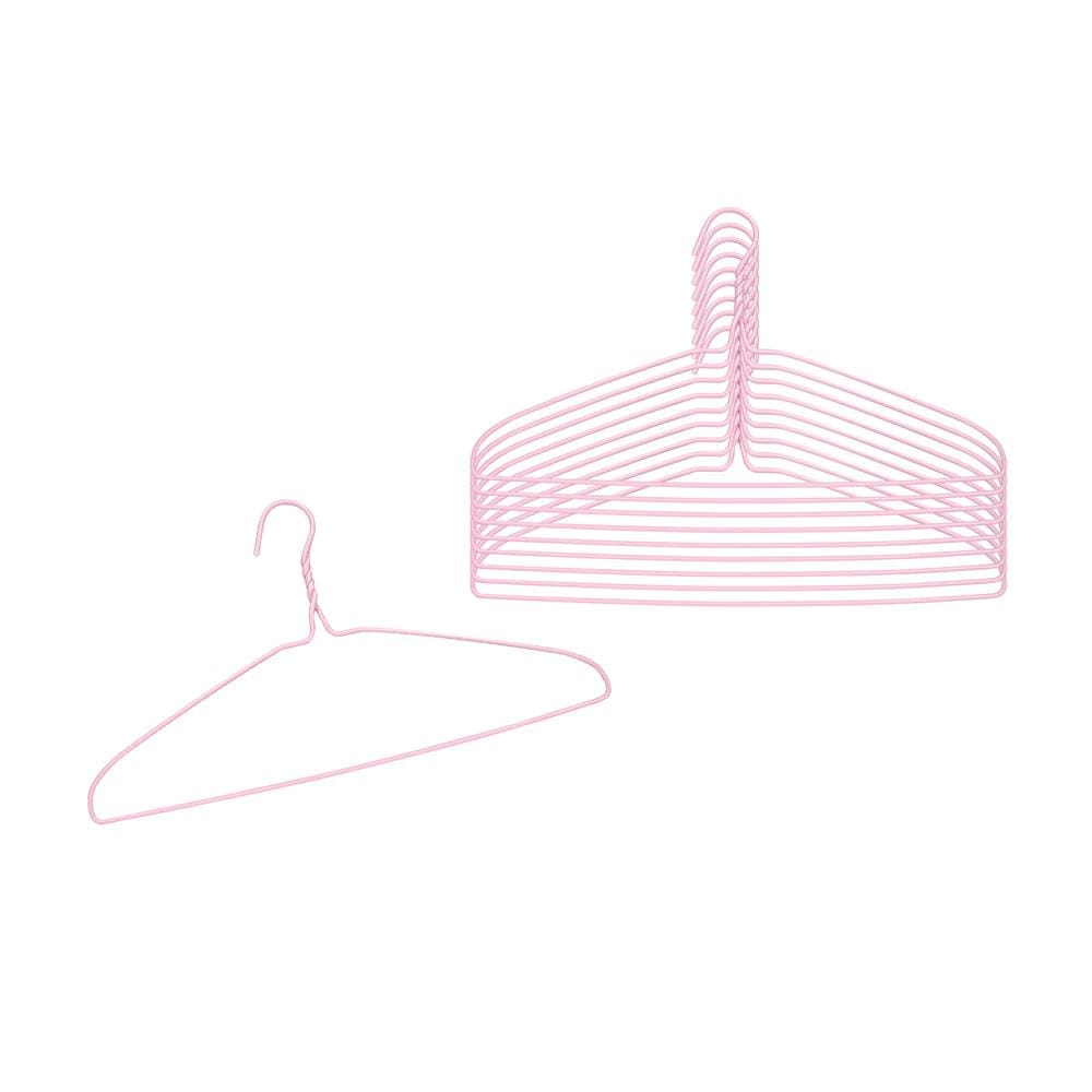 ไม้แขวนเสื้อเคลือบ PLIM CURVE สีชมพู (แพ็ก 10 ชิ้น)