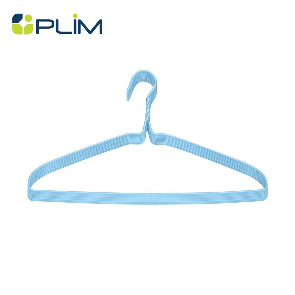 ไม้แขวนเสื้อเคลือบ PLIM CURVE สีฟ้า (แพ็ก 10 ชิ้น)_1