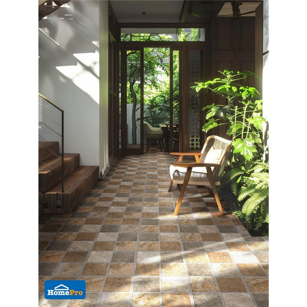 กระเบื้องพื้นพอร์ซเลน  40x40 ซม. TARA โฮเดน น้ำตาล (AF) A 0.96 ตร.ม.