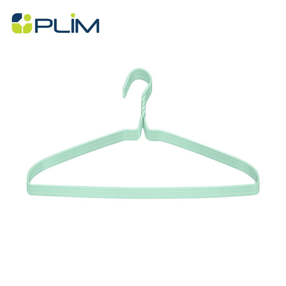 ไม้แขวนเสื้อเคลือบ PLIM CURVE สีเขียว (แพ็ก 10 ชิ้น)