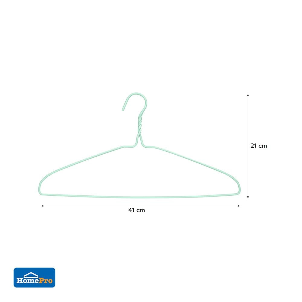 ไม้แขวนเสื้อเคลือบ PLIM CURVE สีเขียว (แพ็ก 10 ชิ้น)