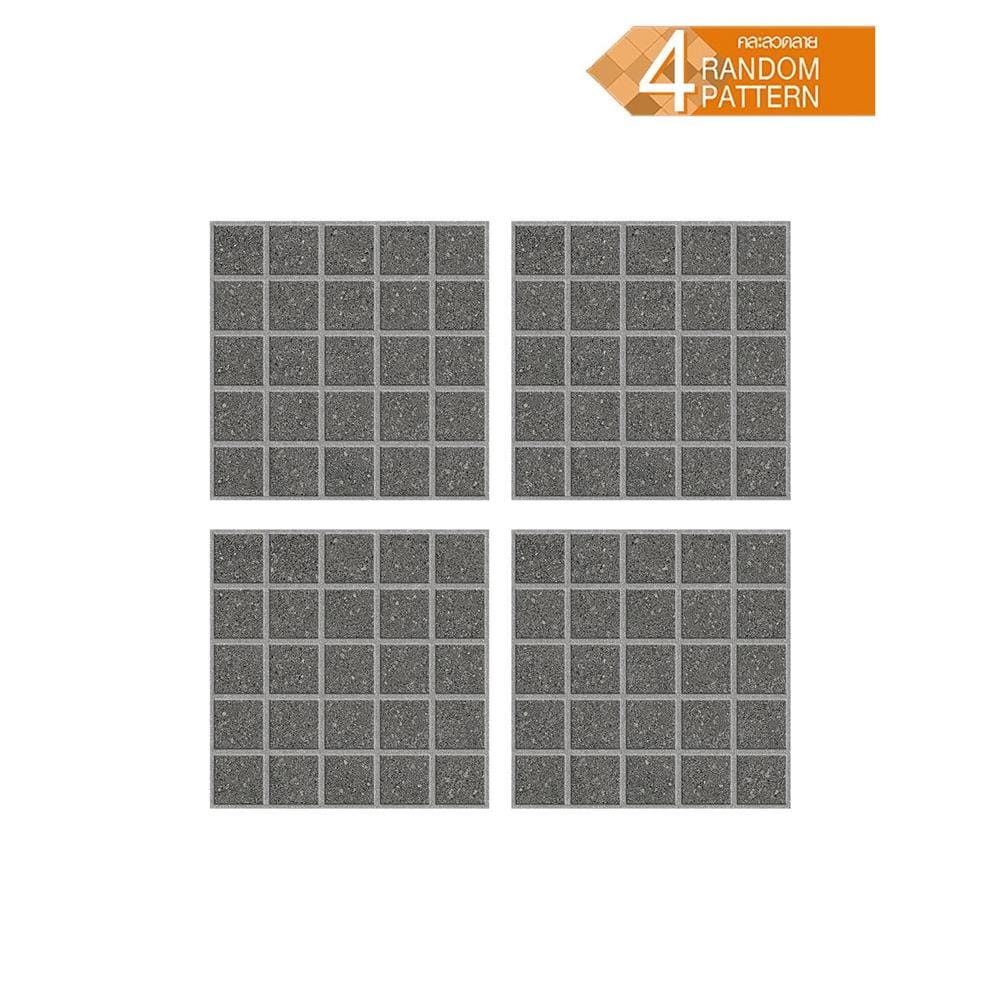 กระเบื้องพื้นพอร์ซเลน  40x40 ซม. TARA โมเว่น เทาเข้ม A 0.96 ตร.ม.
