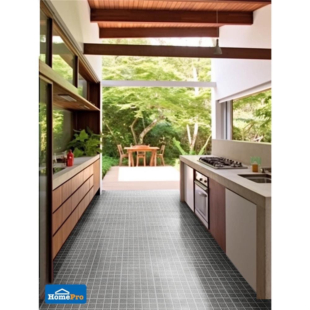 กระเบื้องพื้นพอร์ซเลน  40x40 ซม. TARA โมเว่น เทาอ่อน A 0.96 ตร.ม.