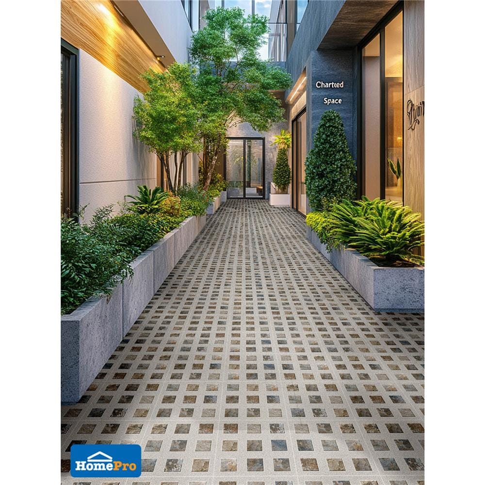 กระเบื้องพื้นพอร์ซเลน  40x40 ซม. TARA อาร์เน่ เทา (AF) A 0.96 ตร.ม.