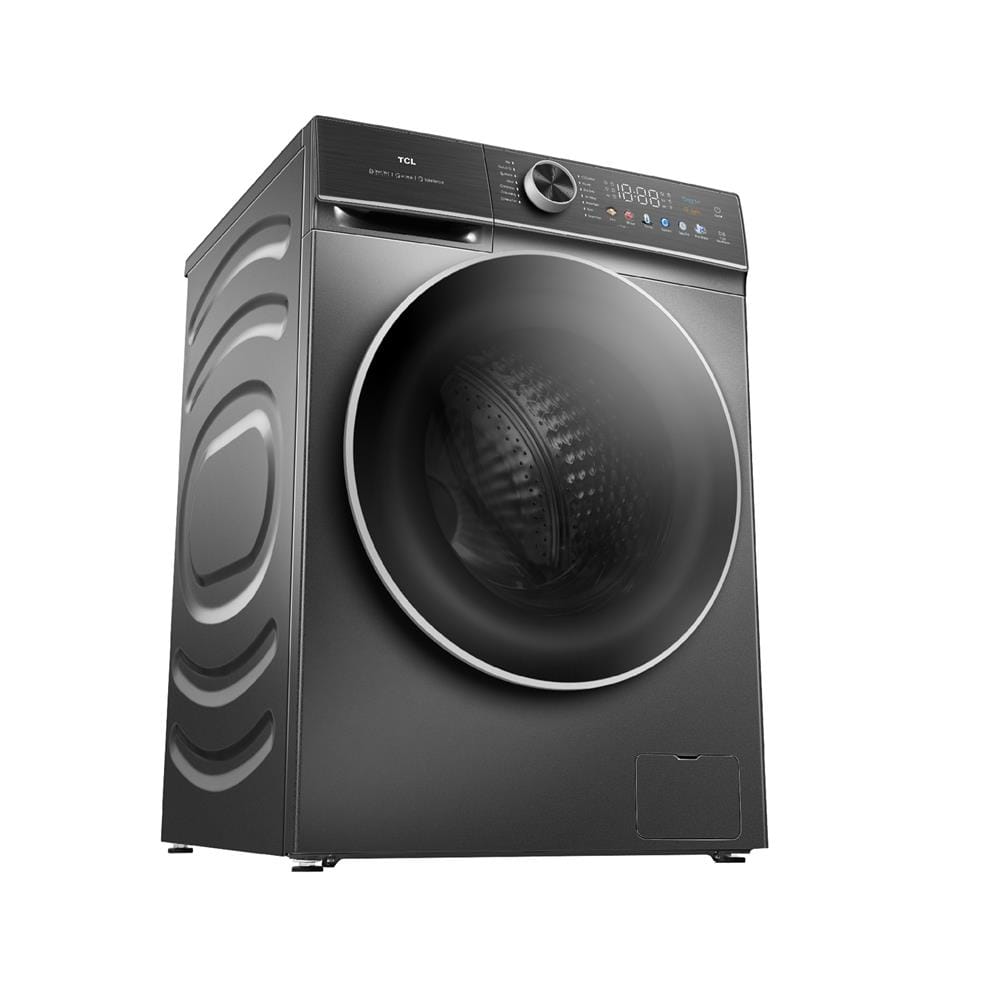 เครื่องซักอบผ้าฝาหน้า TCL WT890PWDS 10/7 กก. 1200 RPM อินเวอร์เตอร์ สีเทา