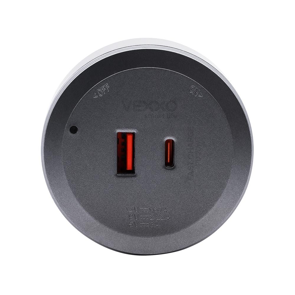 เต้ารับไร้สาย VEXXO USB TYPE A/C APB-PD20 20 วัตต์ สีดำ