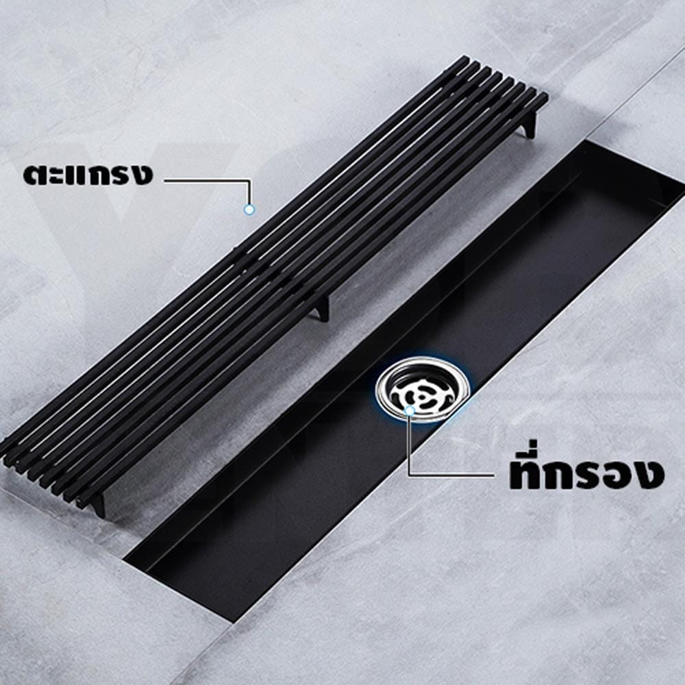 รางน้ำทิ้ง CASSA CL0242 100 ซม. สีดำ