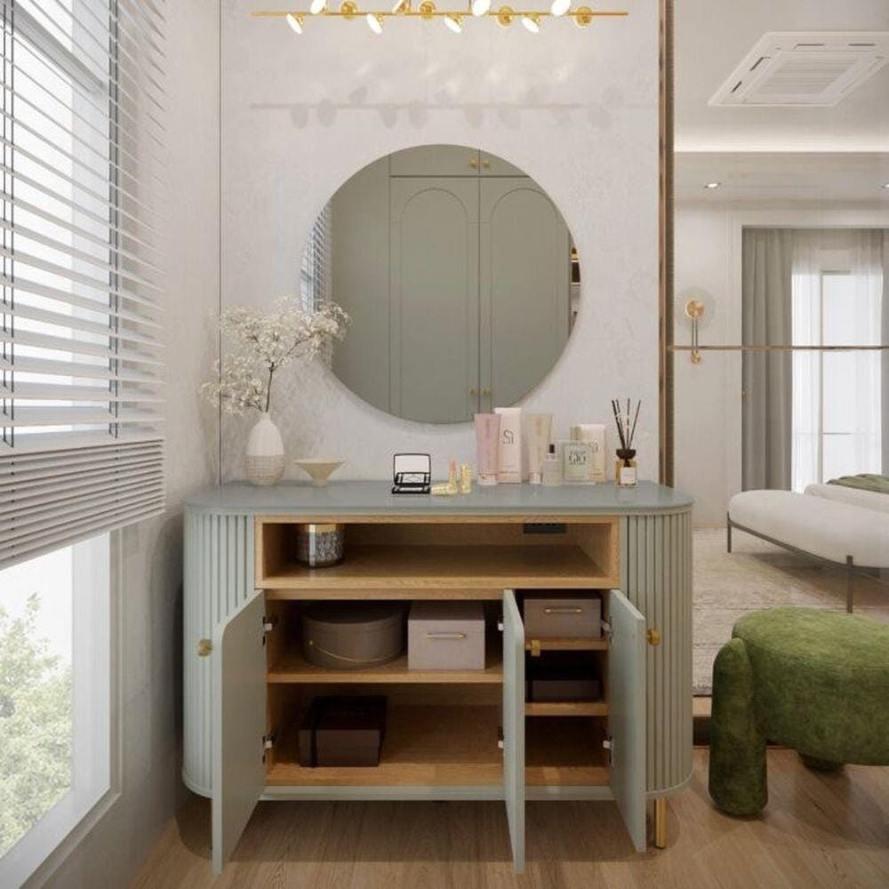 โต๊ะเครื่องแป้ง SB FURNITURE SOUL 19232108 120 ซม. สี PEWTER GREY