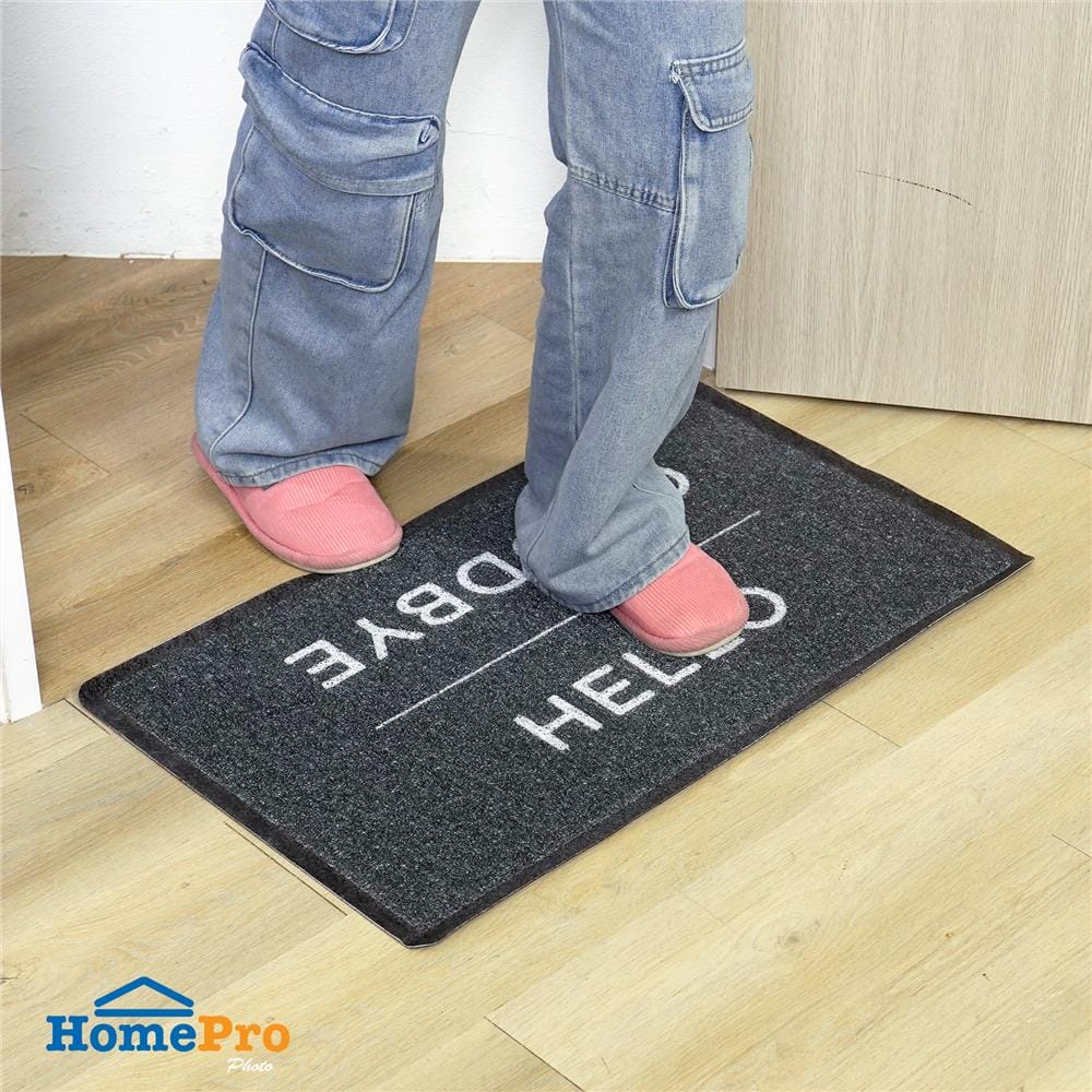 พรมเช็ดเท้าดักฝุ่น HOME LIVING STYLE G&H 45X75 ซม. สีดำ