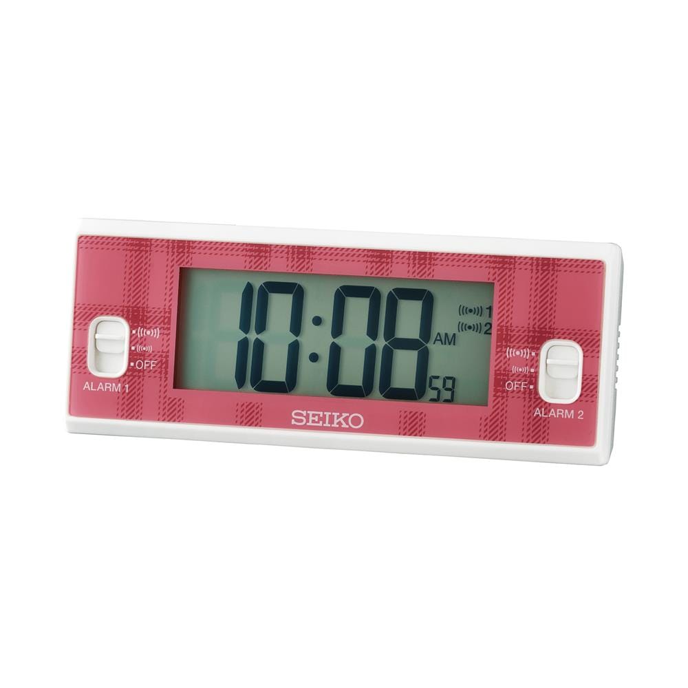 นาฬิกาตั้งโต๊ะ SEIKO CLOCKS QHL099W 1.8X4.8 นิ้ว สีแดง