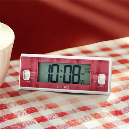 นาฬิกาตั้งโต๊ะ SEIKO CLOCKS QHL099W 1.8X4.8 นิ้ว สีแดง_4