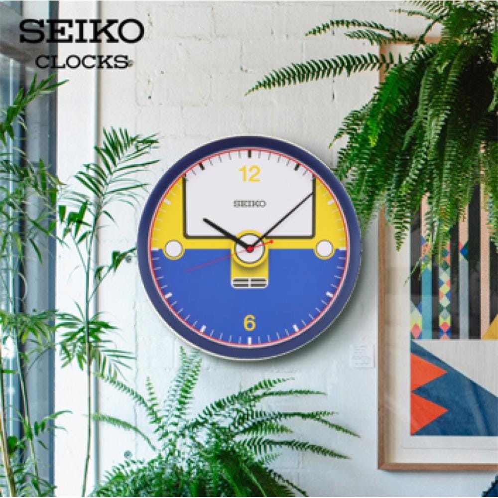 นาฬิกาแขวน SEIKO CLOCKS PJA020L 14.1 นิ้ว สีเหลือง/น้ำเงิน