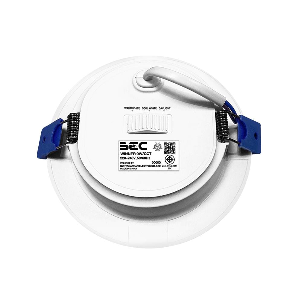 ดาวน์ไลท์ LED BEC WINNER 4.5 นิ้ว 9 วัตต์ DAYLIGHT/COOL WHITE/WARM WHITE สีขาว