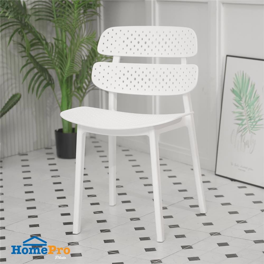 เก้าอี้พลาสติก SPRING TESSIE DOT สีขาว