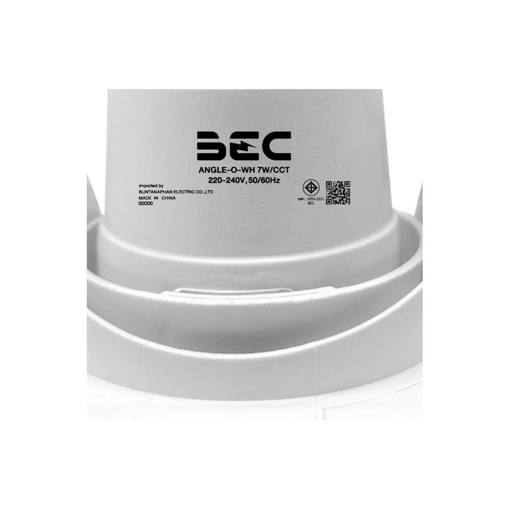 ดาวน์ไลท์ LED BEC ANGLE 2.7 นิ้ว 7 วัตต์ DAYLIGHT/COOL WHITE/WARM WHITE สีขาว
