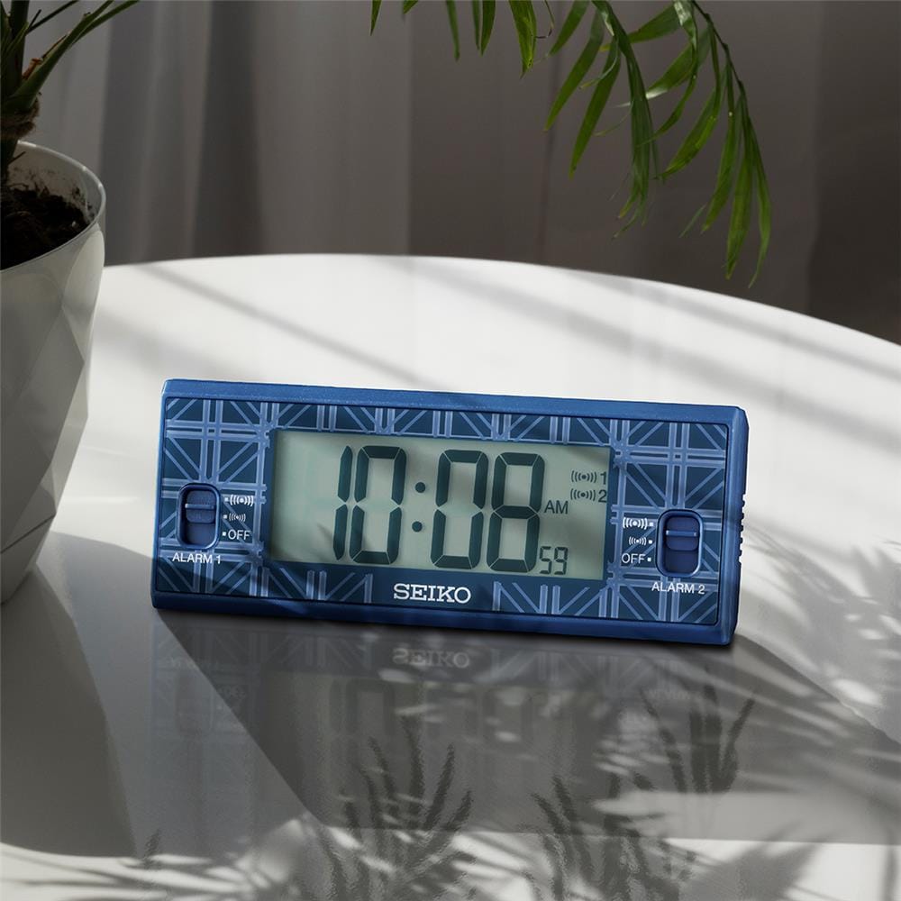 นาฬิกาตั้งโต๊ะ SEIKO CLOCKS QHL099L 1.8X4.8 นิ้ว สีน้ำเงิน