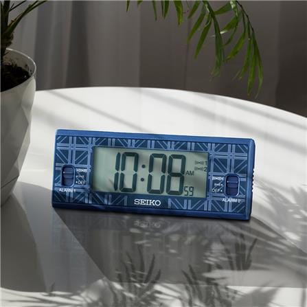 นาฬิกาตั้งโต๊ะ SEIKO CLOCKS QHL099L 1.8X4.8 นิ้ว สีน้ำเงิน_5