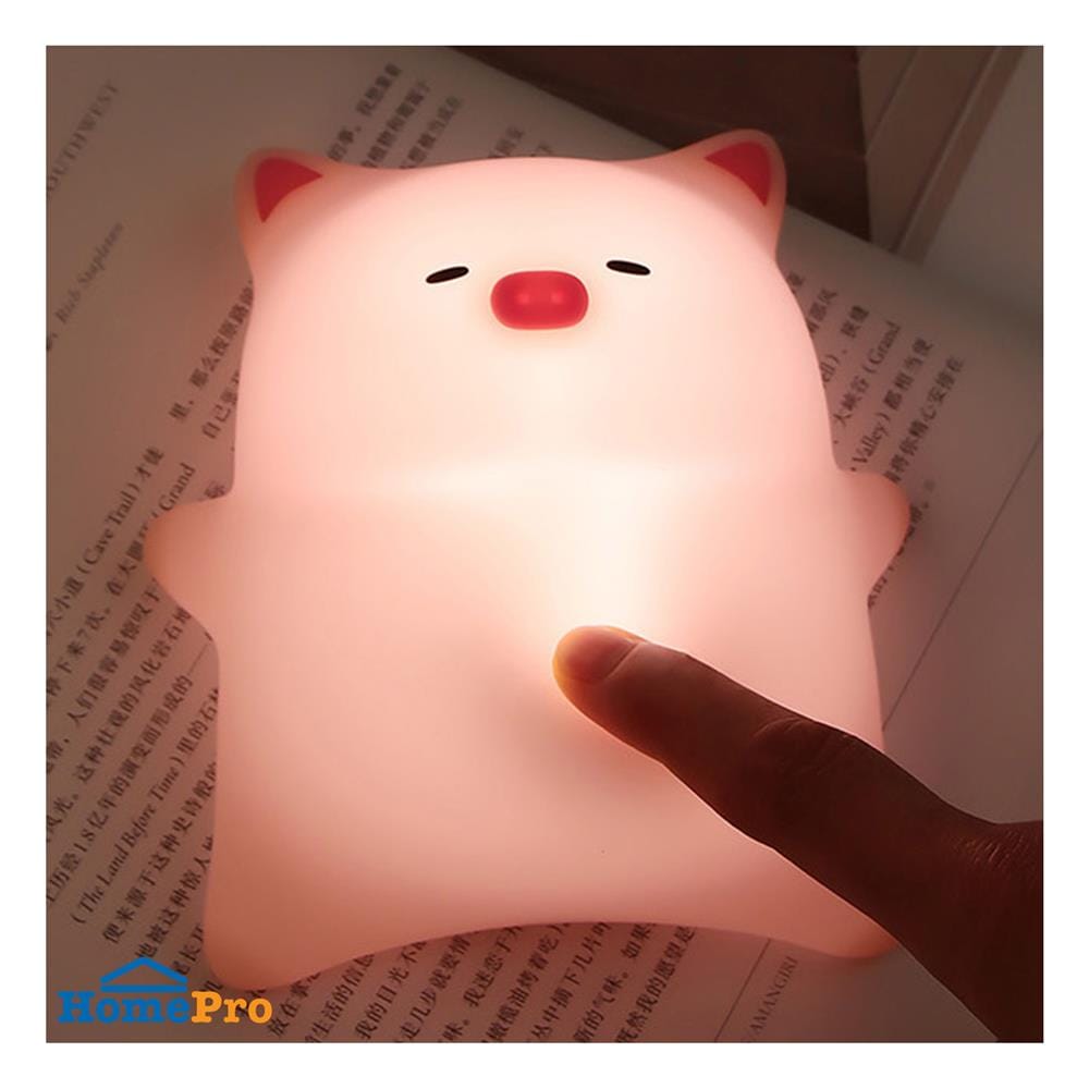 โคมไฟซิลิโคน หมูอ้วนนอนพุงป่อง MOFII LYING PIG 0.5 วัตต์ ปรับแสง ตั้งเวลาได้ สีชมพู