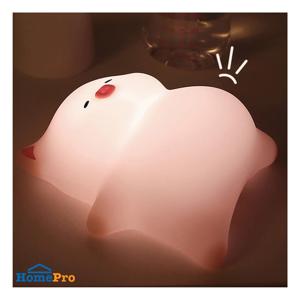 โคมไฟซิลิโคน หมูอ้วนนอนพุงป่อง MOFII LYING PIG 0.5 วัตต์ ปรับแสง ตั้งเวลาได้ สีชมพู