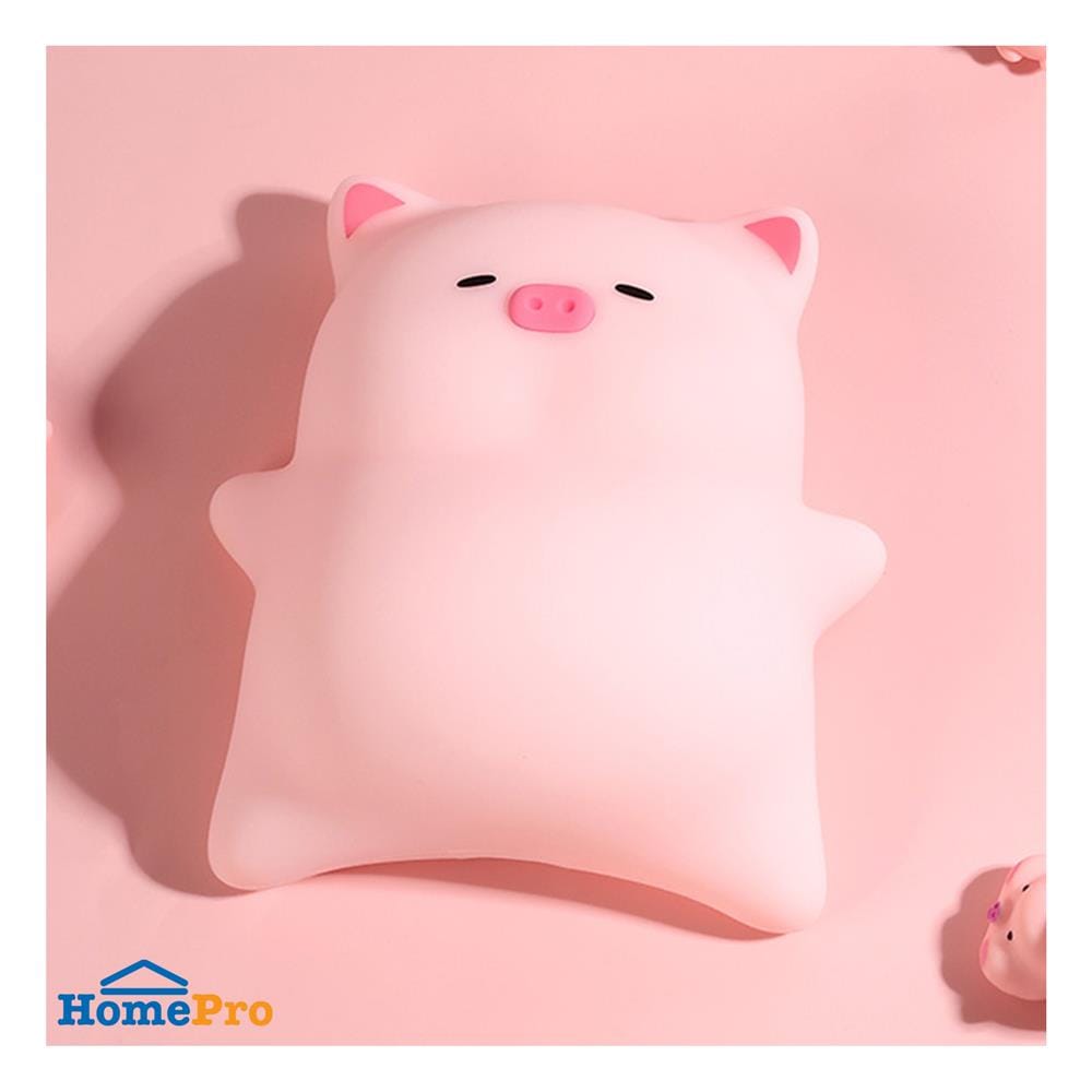 โคมไฟซิลิโคน หมูอ้วนนอนพุงป่อง MOFII LYING PIG 0.5 วัตต์ ปรับแสง ตั้งเวลาได้ สีชมพู