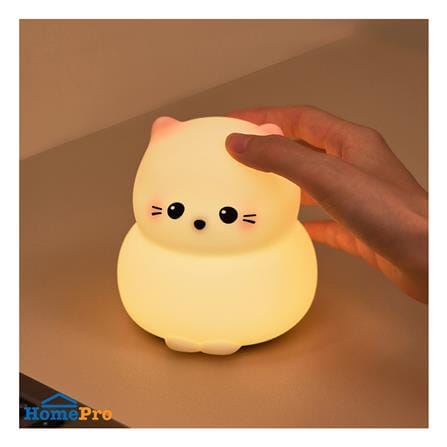 โคมไฟซิลิโคน แมวน้อยคุ้มภัย MOFII GUARDIAN KITTY 0.5 วัตต์ ปรับแสง ตั้งเวลาได้ สีขาว_2