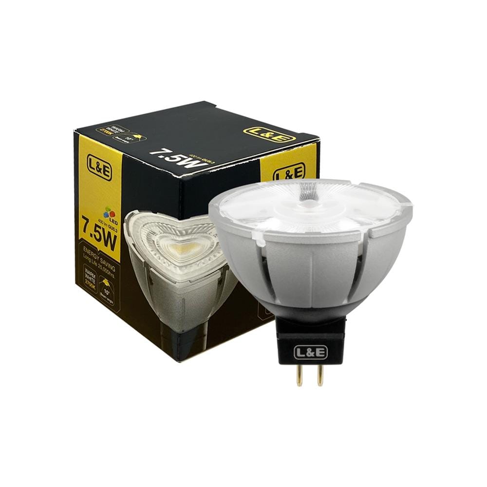 หลอด LED L&E MR16/PAR DIM 12V 10D 7.5 วัตต์ WARM WHITE GU5.3