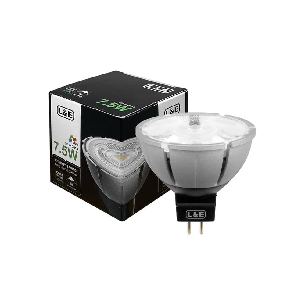 หลอด LED L&E MR16/PAR DIM 12V 60D 7.5 วัตต์ COOL WHITE GU5.3