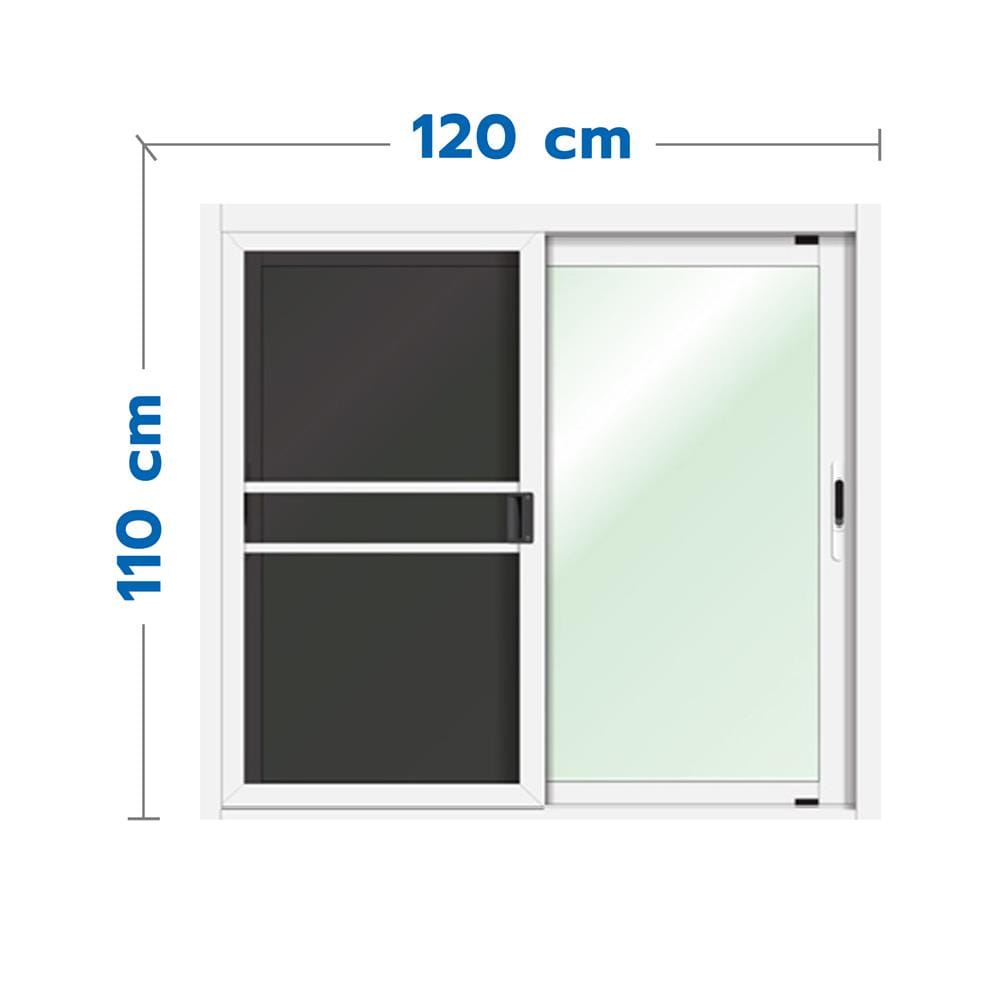 หน้าต่างบานเลื่อน อะลูมิเนียม S-S มุ้ง LYNN XPLUS 120x110 ซม. สีขาว